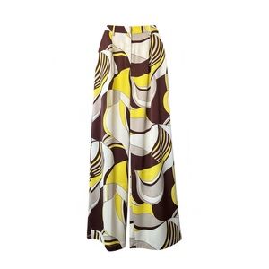 HOUSE OF HARLOW Retro Disco 60s 70s Abstract Pattern Wide Leg Palazzo Pants Sz L